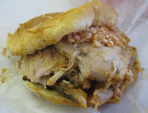 Sandwich, Sliced at Barbecue Center