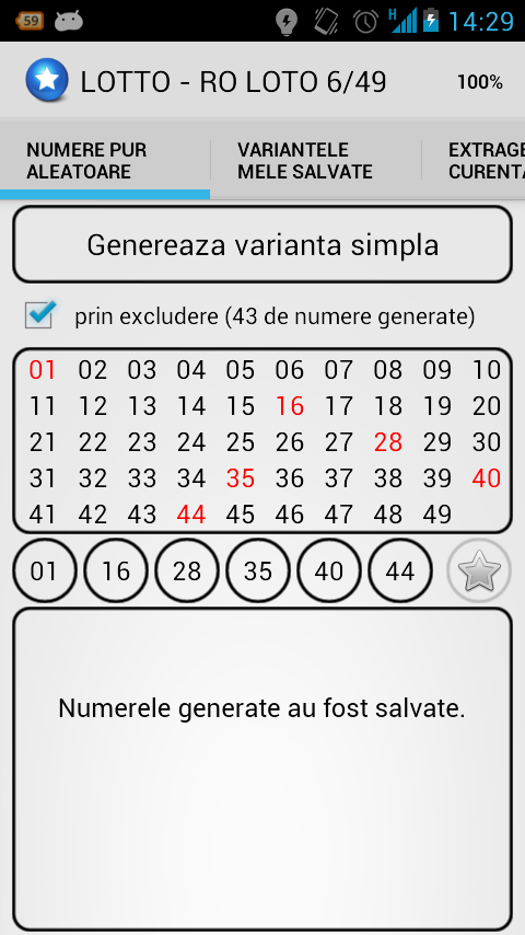 RO LOTO 6/49 - 100 variante Screen 3