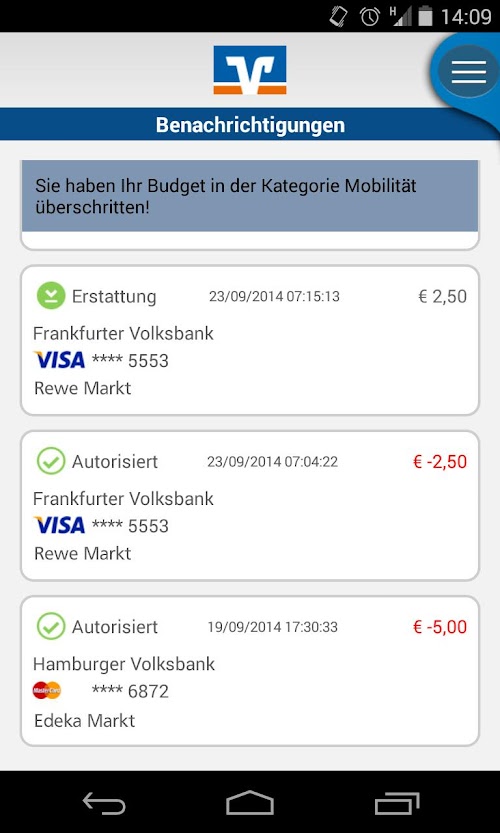 Android application KartenRegie screenshort