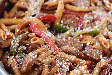 Skillet Italian Sausage and Peppers with Whole-Wheat Penne