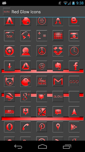 【免費個人化App】Red Glow Icon Pack-APP點子