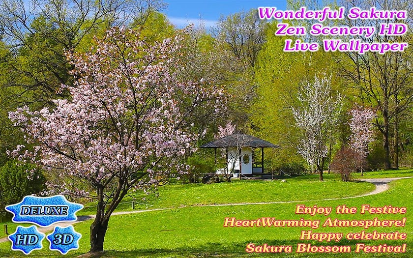 Wonderful Sakura Zen Scenery Screen 3