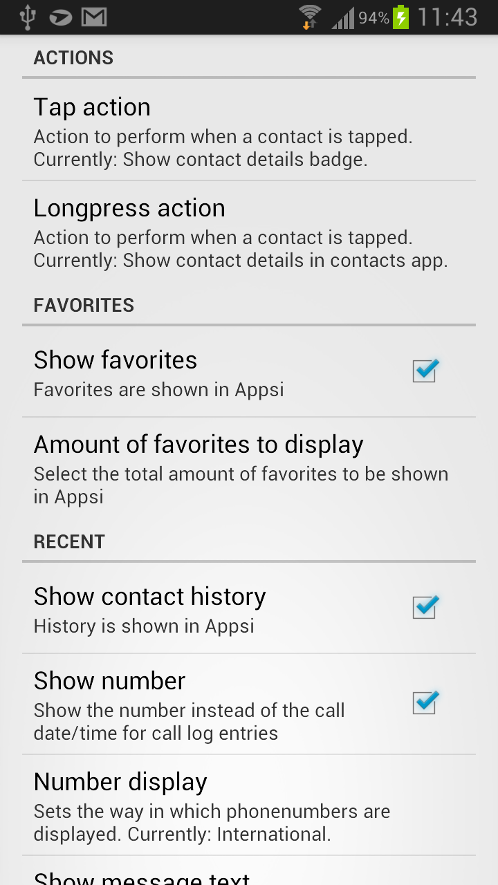 Appsi Contacts plugin Screen 3