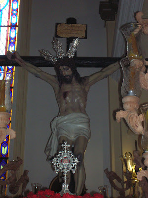 Primer plano del Santísimo Cristo del Perdón en el interior de Los Salesianos en el año 2007. Foto: Pozoblanco News, Emilio Guijo