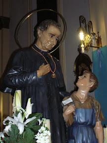 imagen de Don Bosco que podemos ver en la procesión de María Auxiliadora en Pozoblanco. Foto: Pozoblanco News