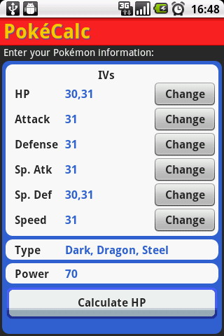 PokéCalc Master Edition Screen 3