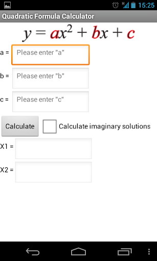 Quadratic Formula Calculator