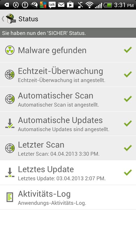 Android application VIRUSfighter Antivirus PRO screenshort