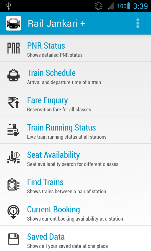 Rail Jankari Plus Screen 2
