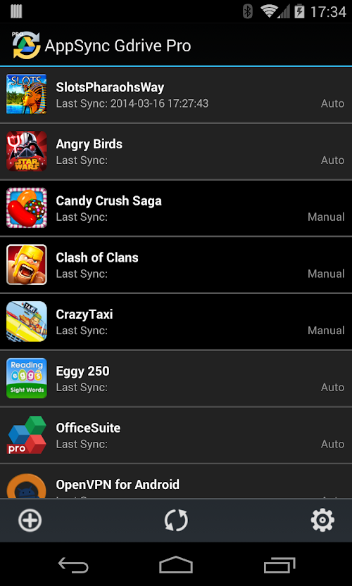 Android application AppSync for GDrive Pro screenshort