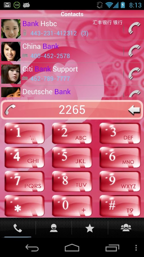 Android application RocketDial Love Theme screenshort