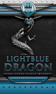 Dragon Clock widget lightblue - náhled