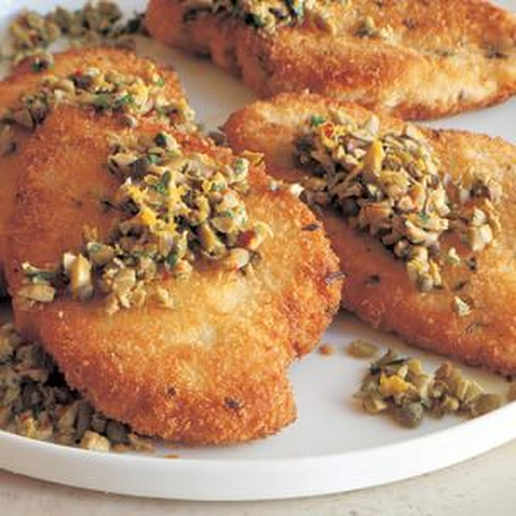 Recipe  breaded with  Chicken Yummly Relish Olive olive  breast Breaded oil chicken Green Cutlets Lemon