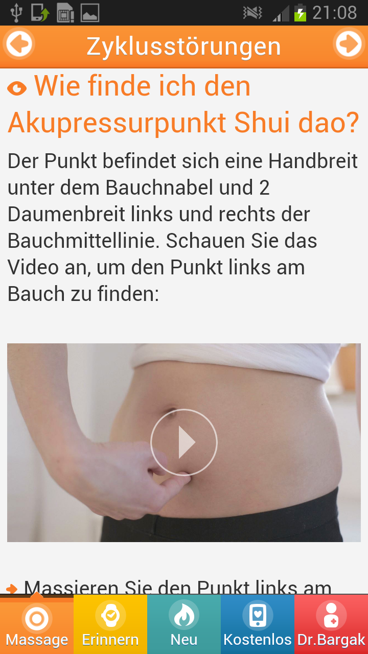 Android application Acupressure for Mom and Kid screenshort
