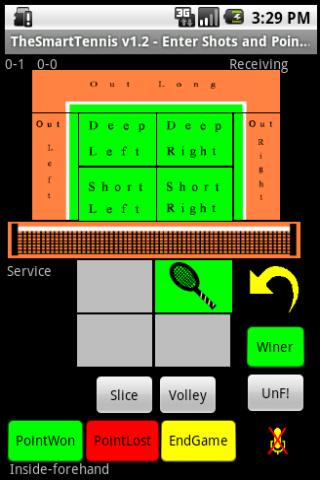 Android application TheSmartTennis screenshort