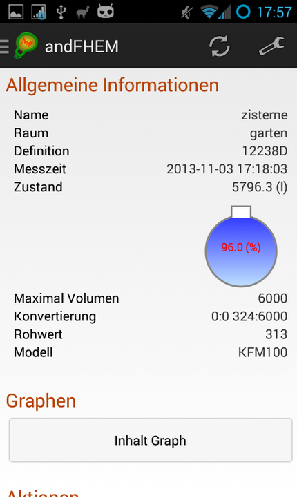Android application andFHEM Premium screenshort