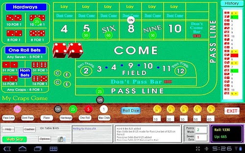 Android application My Craps Game 1280x800 Tablet screenshort
