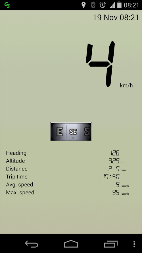 Android application GPS Speedometer screenshort