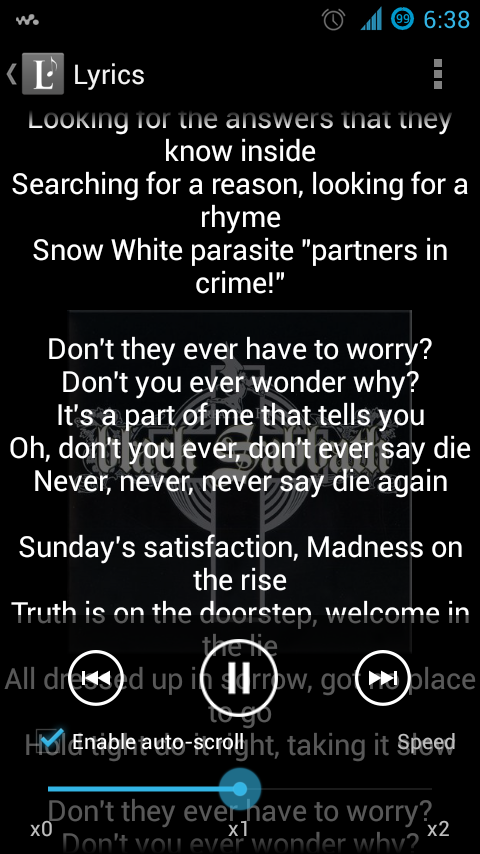 Lyrics Music Extension Screen 2