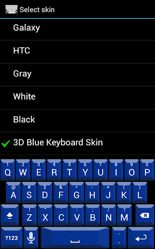 3D Blue Keyboard Skin