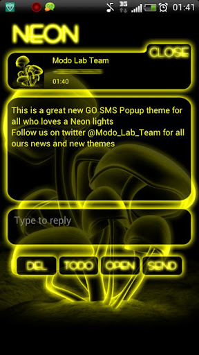 Yellow Neon GO Popup theme