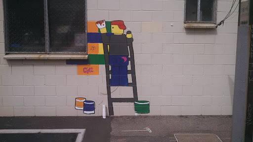 Lego Painter Mural on Wall