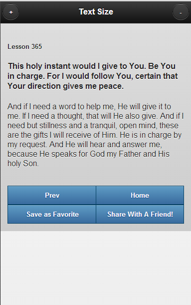 ACIM Daily Lesson App Screen 2