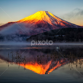 Red Fuji by Nyoman Sundra - Landscapes Mountains & Hills