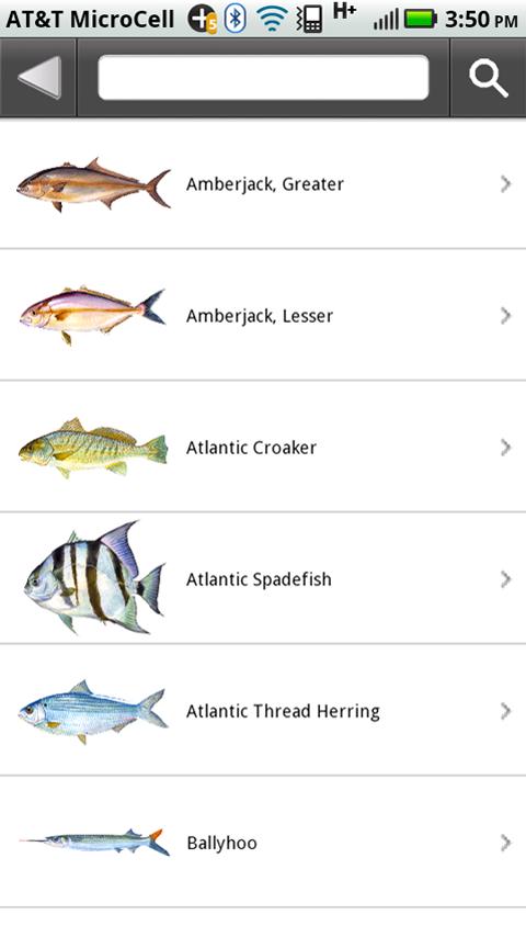 Android application FL SW Fishing Regulations screenshort
