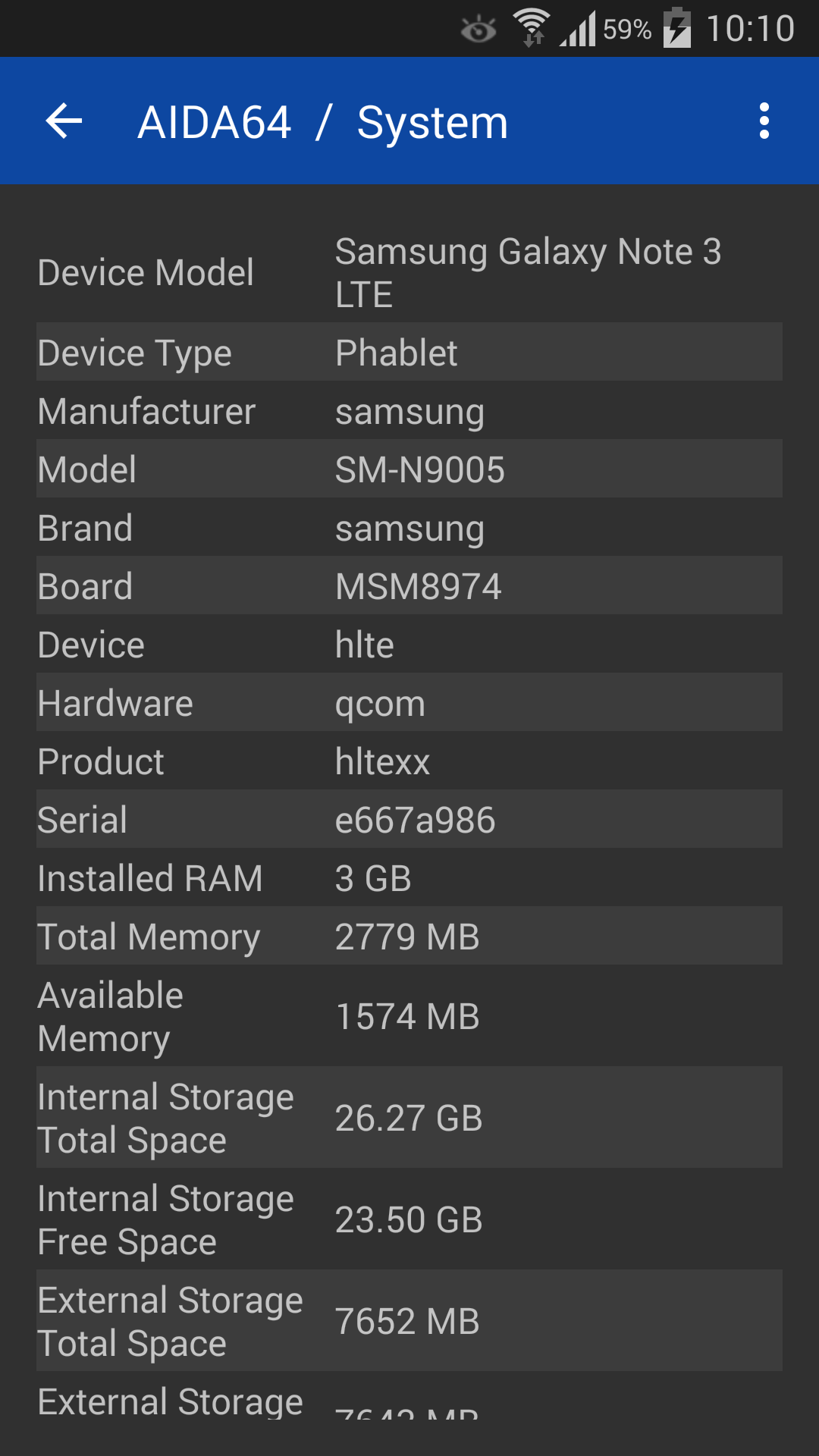 Android application AIDA64 screenshort