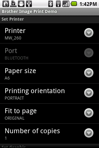 Android application Brother Print Library screenshort