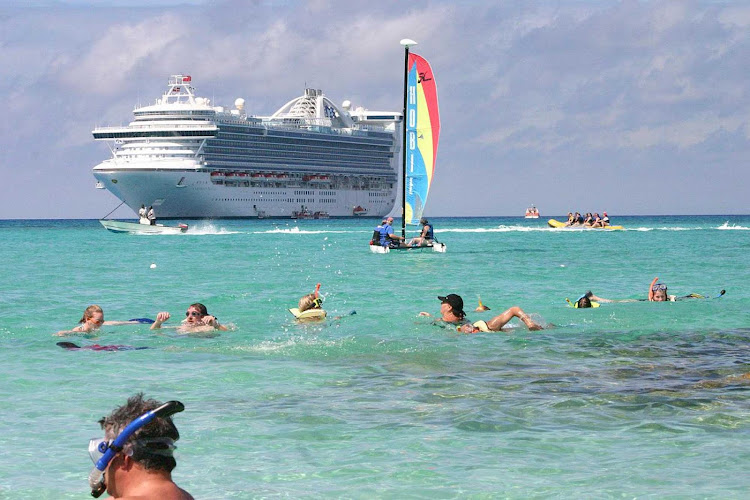 Caribbean Princess at Princess Cays on the island of Eleuthera, Bahamas.