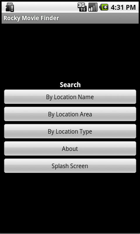 Rocky Movie Finder: Locations Screen 2