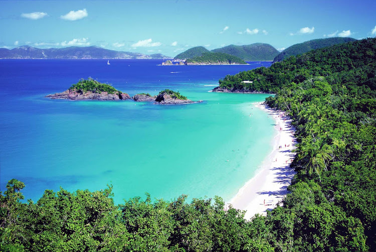The overlook at Trunk Bay, with its vivid vista of jungle and water, may be one of your top highlights when visting St. John in the U.S. Virgin Islands.