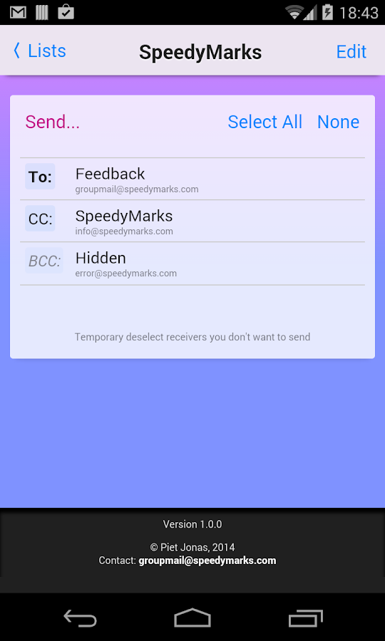   Group Mail – Capture d'écran 