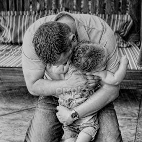 Shelter you from the storm. by Condie Friddle - Black & White Portraits & People