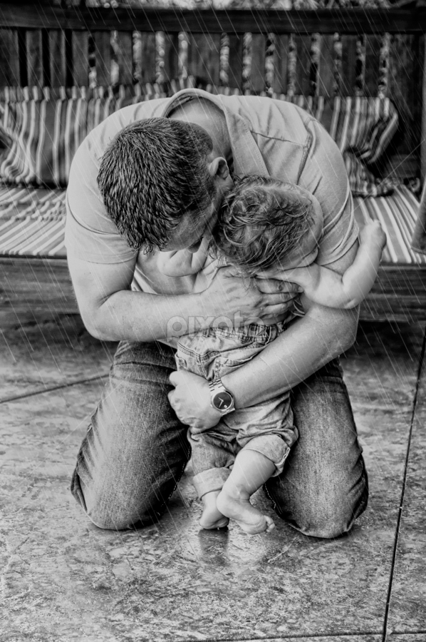 Shelter you from the storm. by Condie Friddle - Black & White Portraits & People