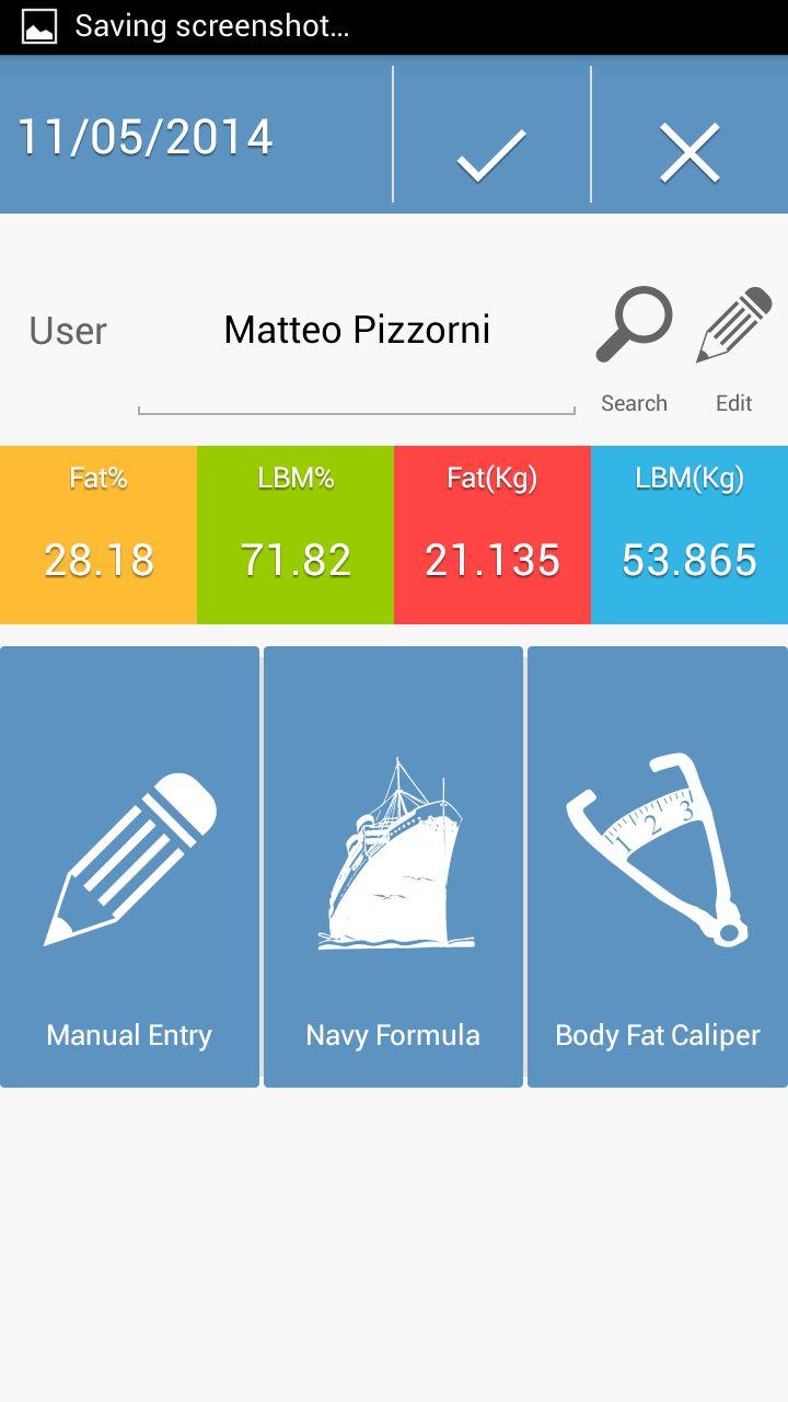 Gymme Fat Caliper Measure Screen 2