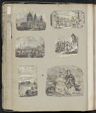 Albumblad met diverse voorstellingen