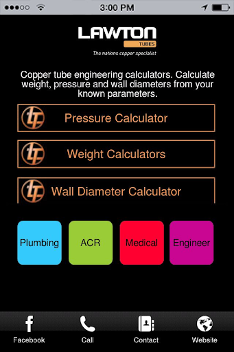 Lawton Copper Tube Calculators