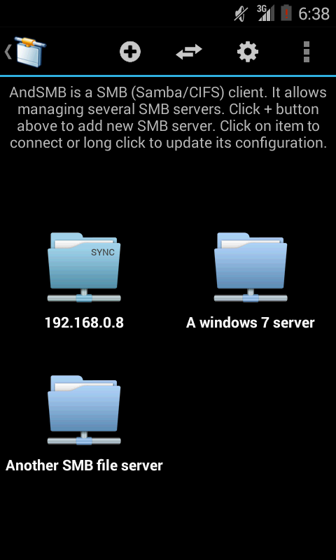    AndSMB (samba client)- screenshot  
