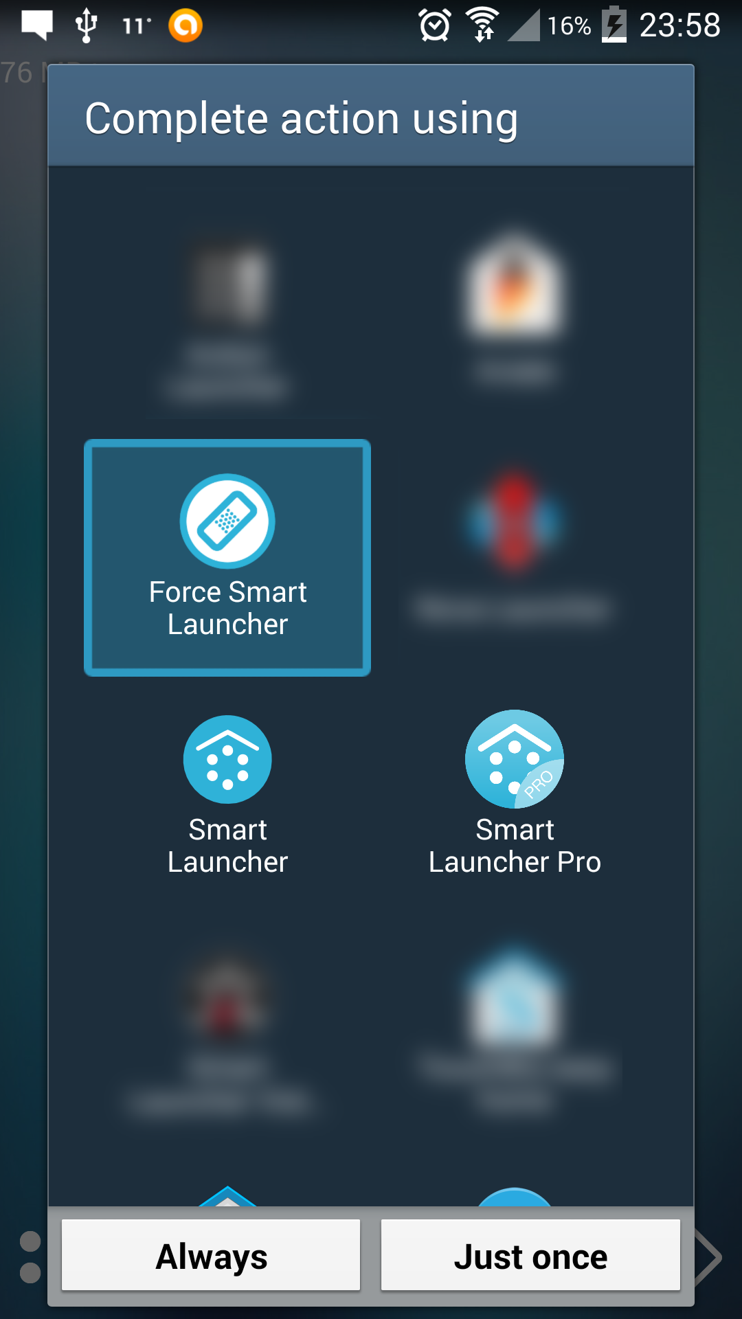 Android application Default choice fixer for Smart Launcher screenshort