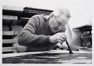 Armando werkt aan een litho