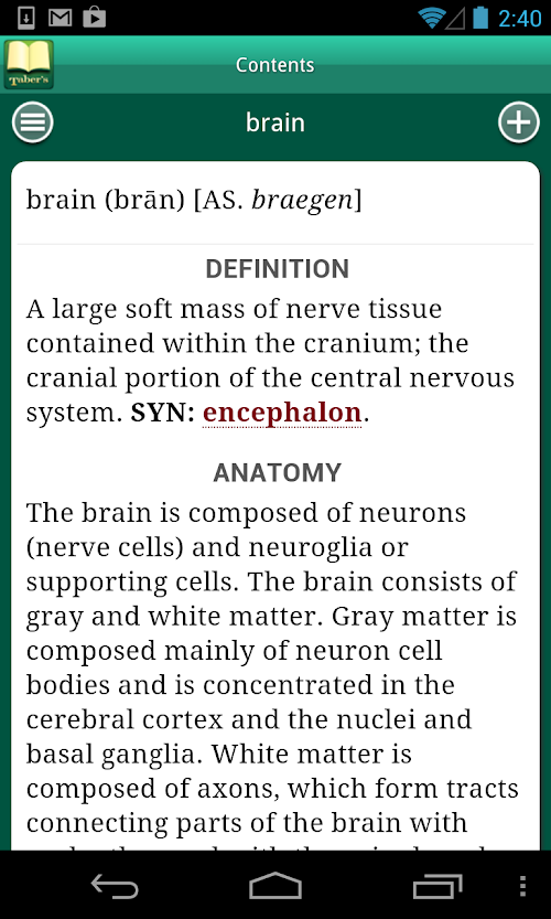 Android application Tabers Medical Dictionary 22 screenshort