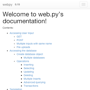 python web.py doc Screenshots 0