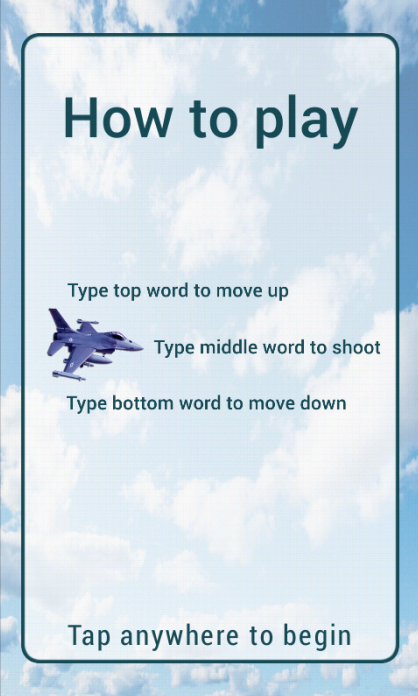 Android application Typing Fighter screenshort