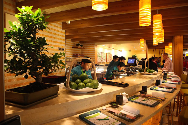 For a change of pace, head to Carnival’s Japanese Bonsai Sushi restaurant.