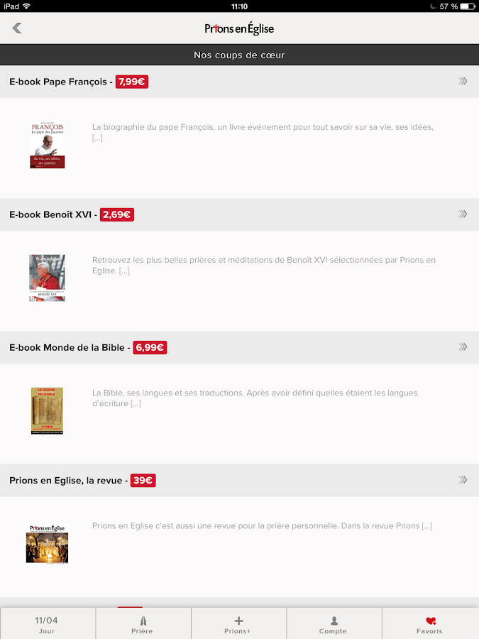 Prions en Eglise Applications Android sur