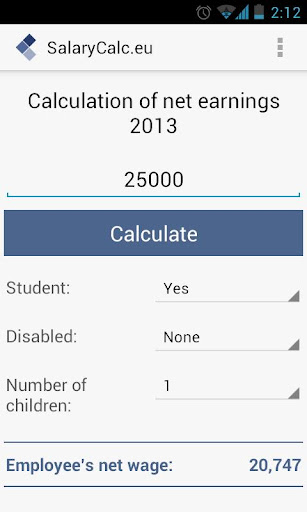 Calculation of net earnings