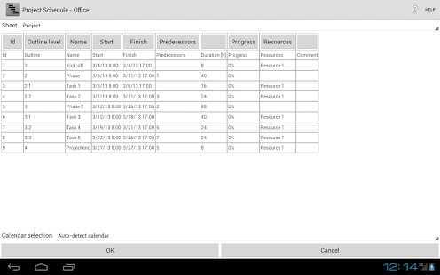 Project Schedule - Office